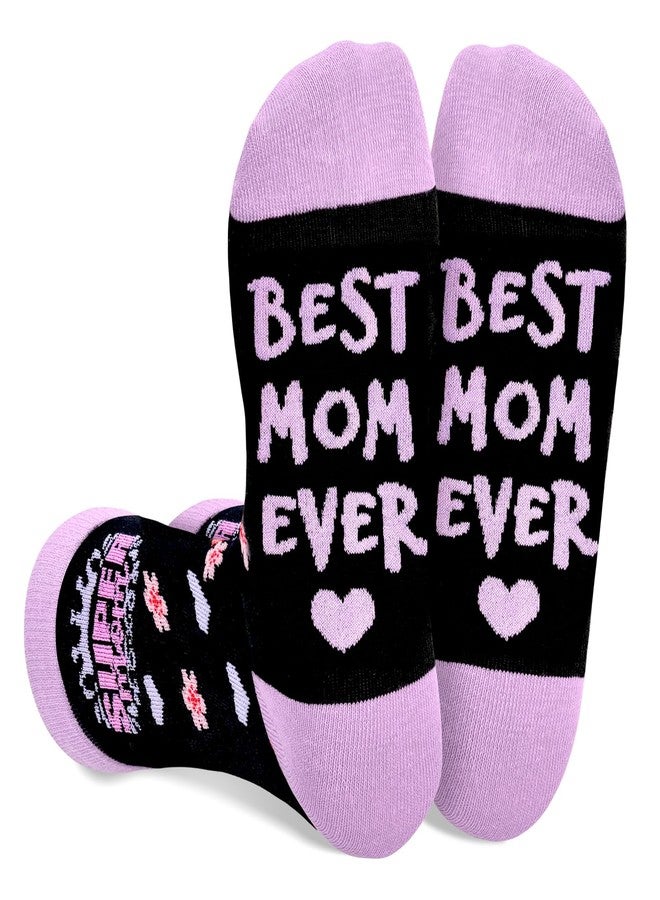 Asikkon Christmas Stocking Stuffers Best Mom Ever Socks - Mother's Day Gifts for Women 2026, Funny Novelty Socks for Christmas Stocking Stuffers White Elephant Best Mom Gift Idea - Image 1